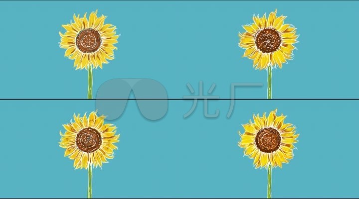 时尚卡通手绘向日葵小动画向日葵花圃太阳花花圃向日葵太阳花向日葵