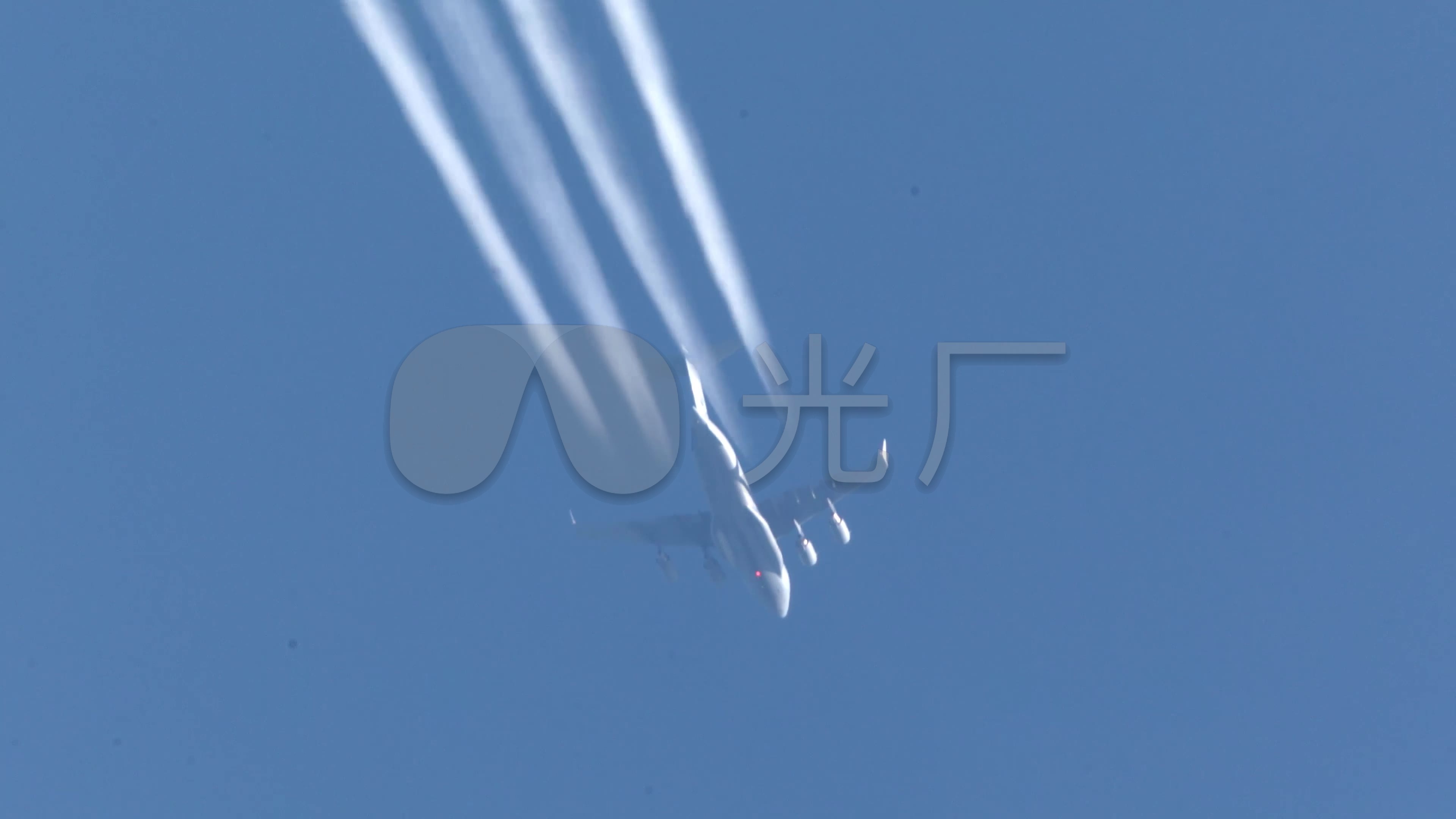 4k飞机客机高空飞行喷气气流