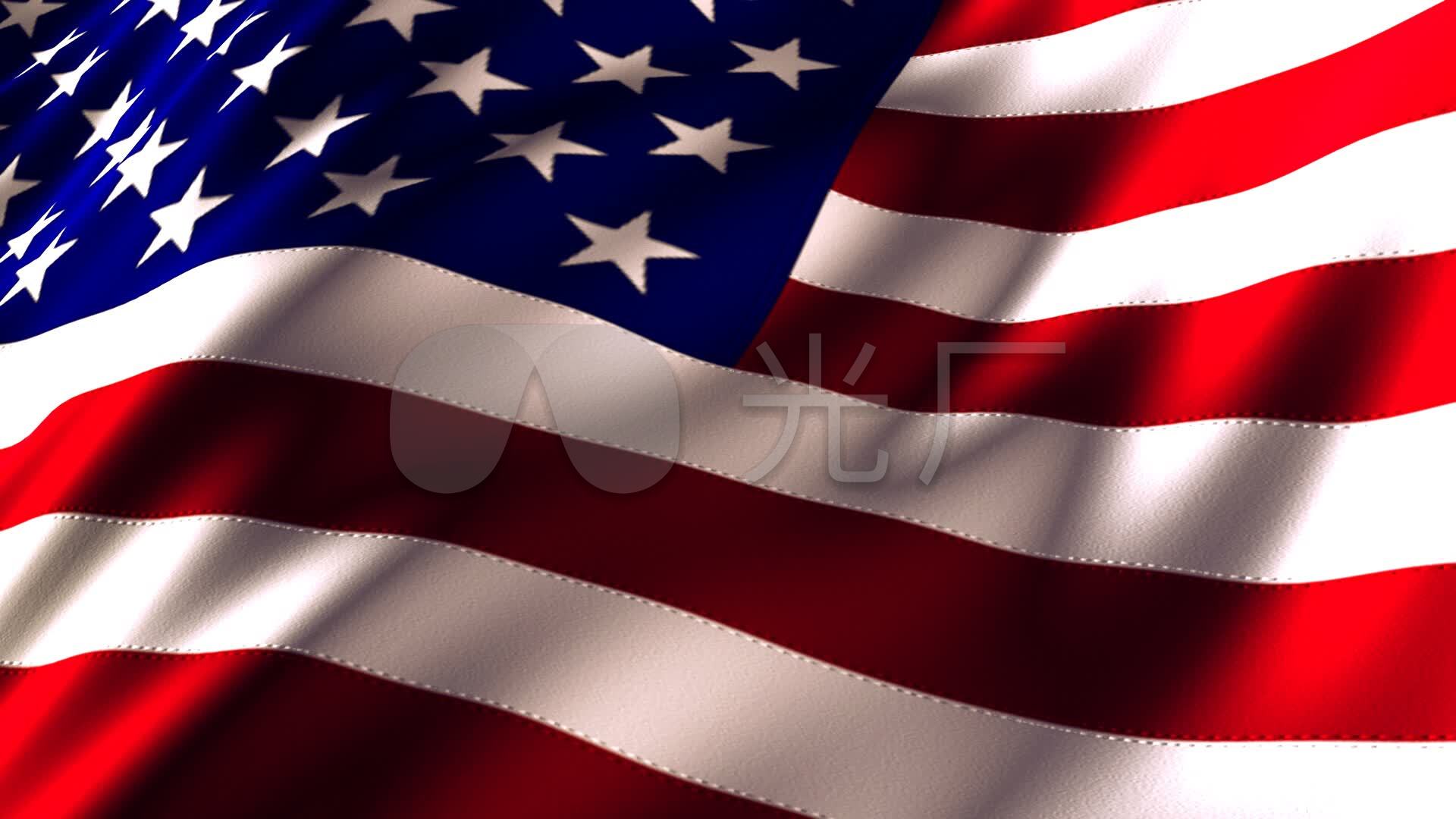 随风飘扬的美国国旗动画视频背景素材hd