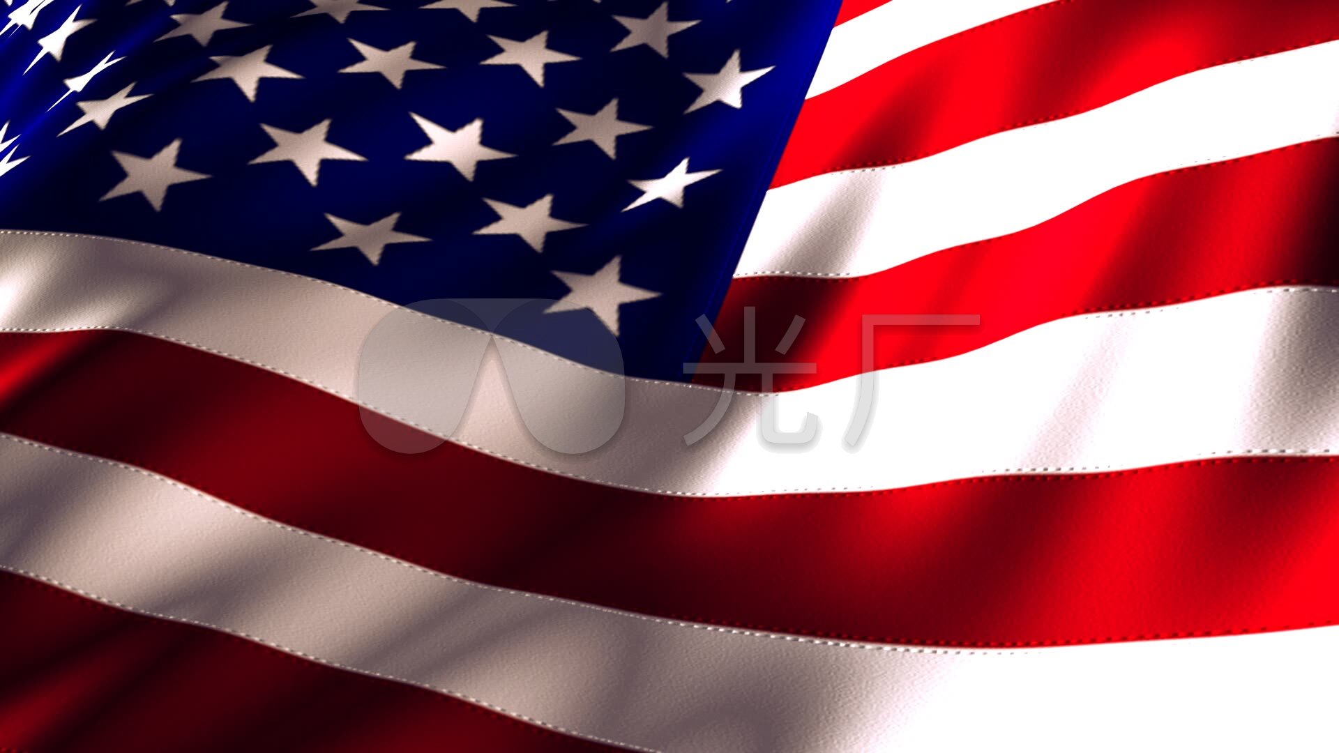 随风飘扬的美国国旗动画视频背景素材hd