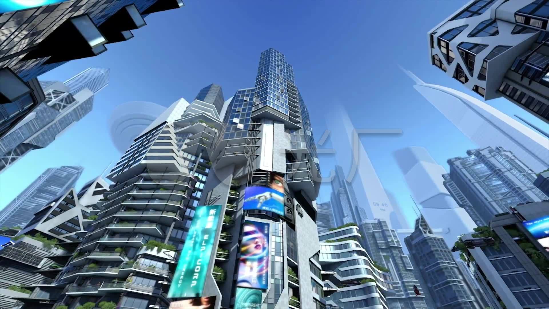 未来城市建筑科技三维动画_01080_高清素材(编号:1163142