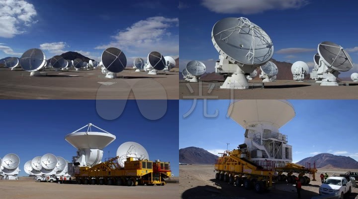 探索宇宙太空射电阵列望远镜雷达转动探测仪