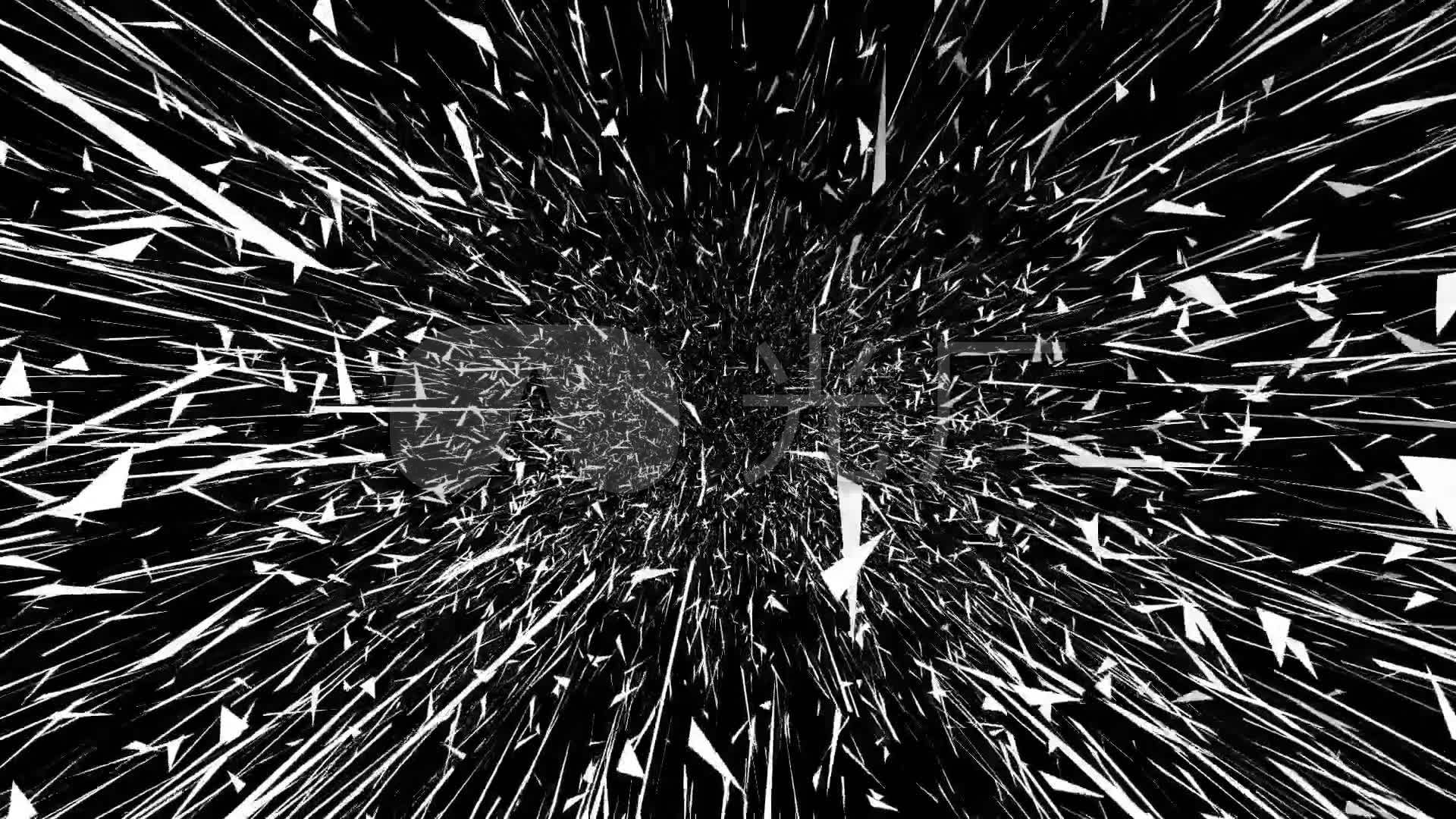 超强3d空间感碎片爆裂飞舞视觉冲击慢镜头