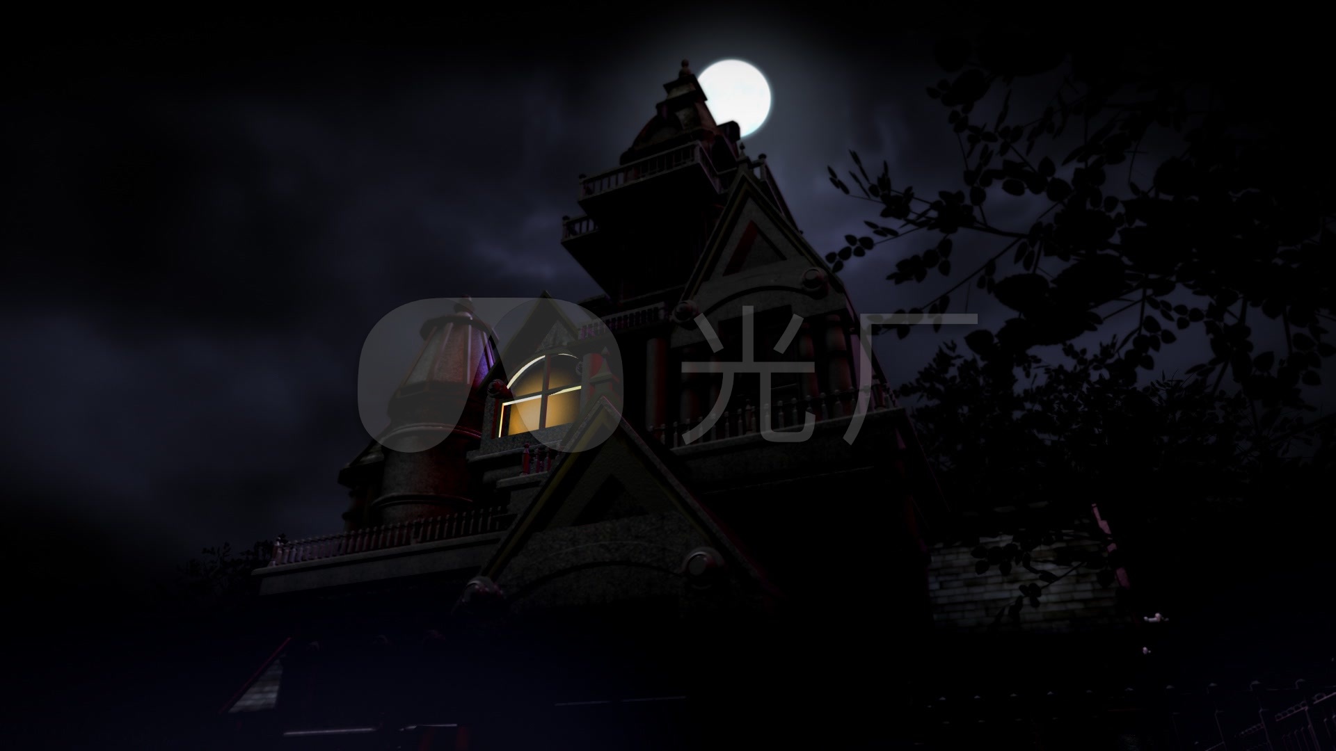 万圣节幽灵鬼屋恐怖悬疑魔幻视频动画背景