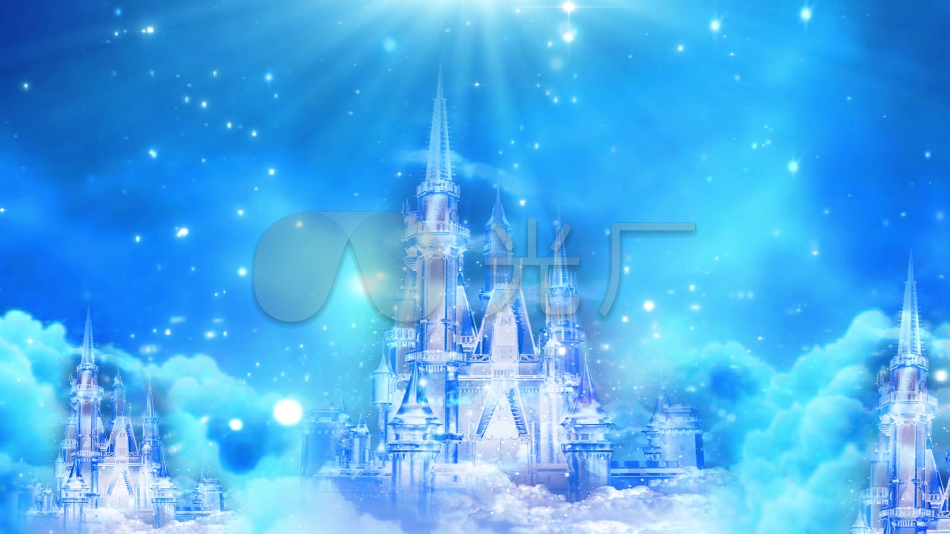梦幻城堡唯美星空教堂童话婚礼婚庆背景