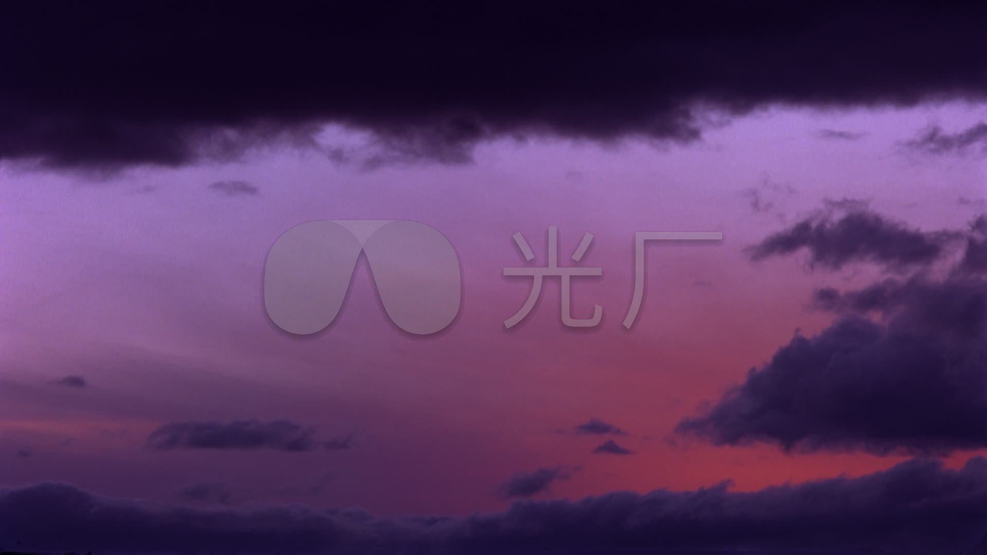 紫色天空乌云夕阳晚霞高清视频素材_1920x1080_高清