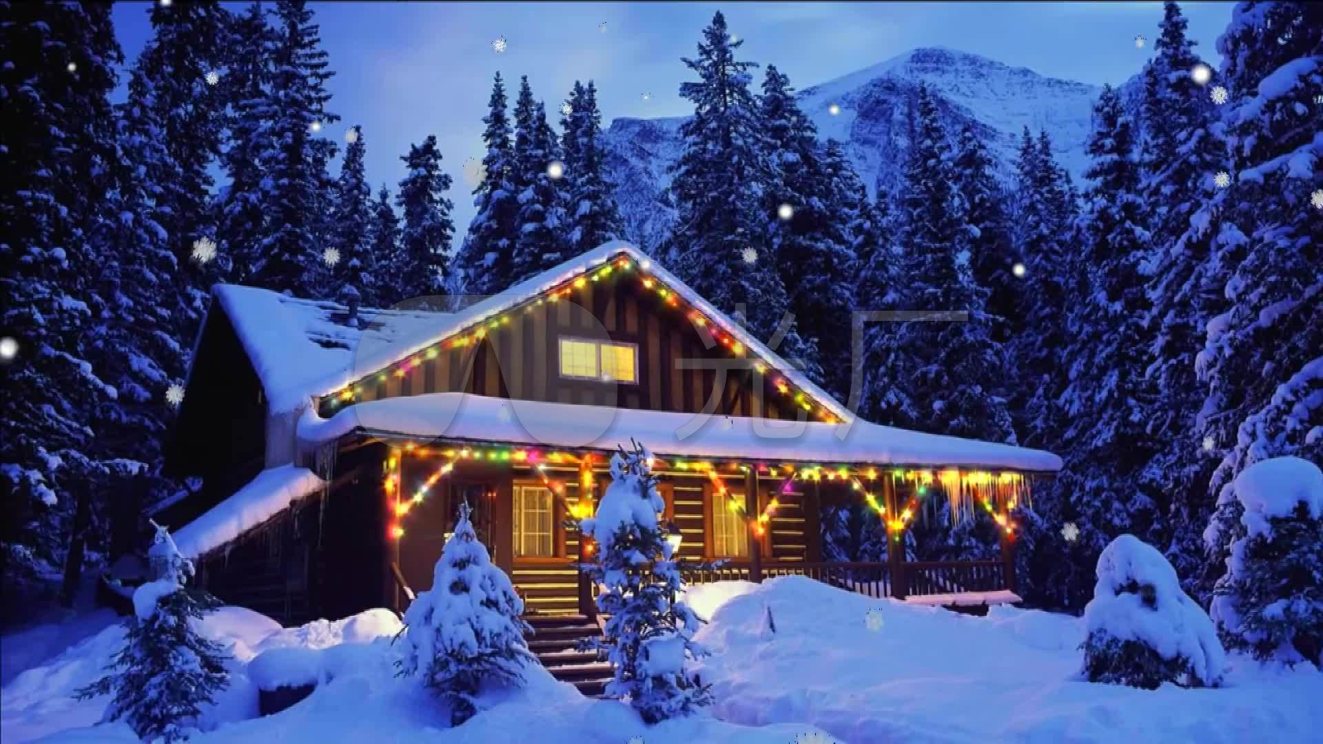 雪夜的小屋_1920x1080_高清视频素材下载(编号:)_实拍