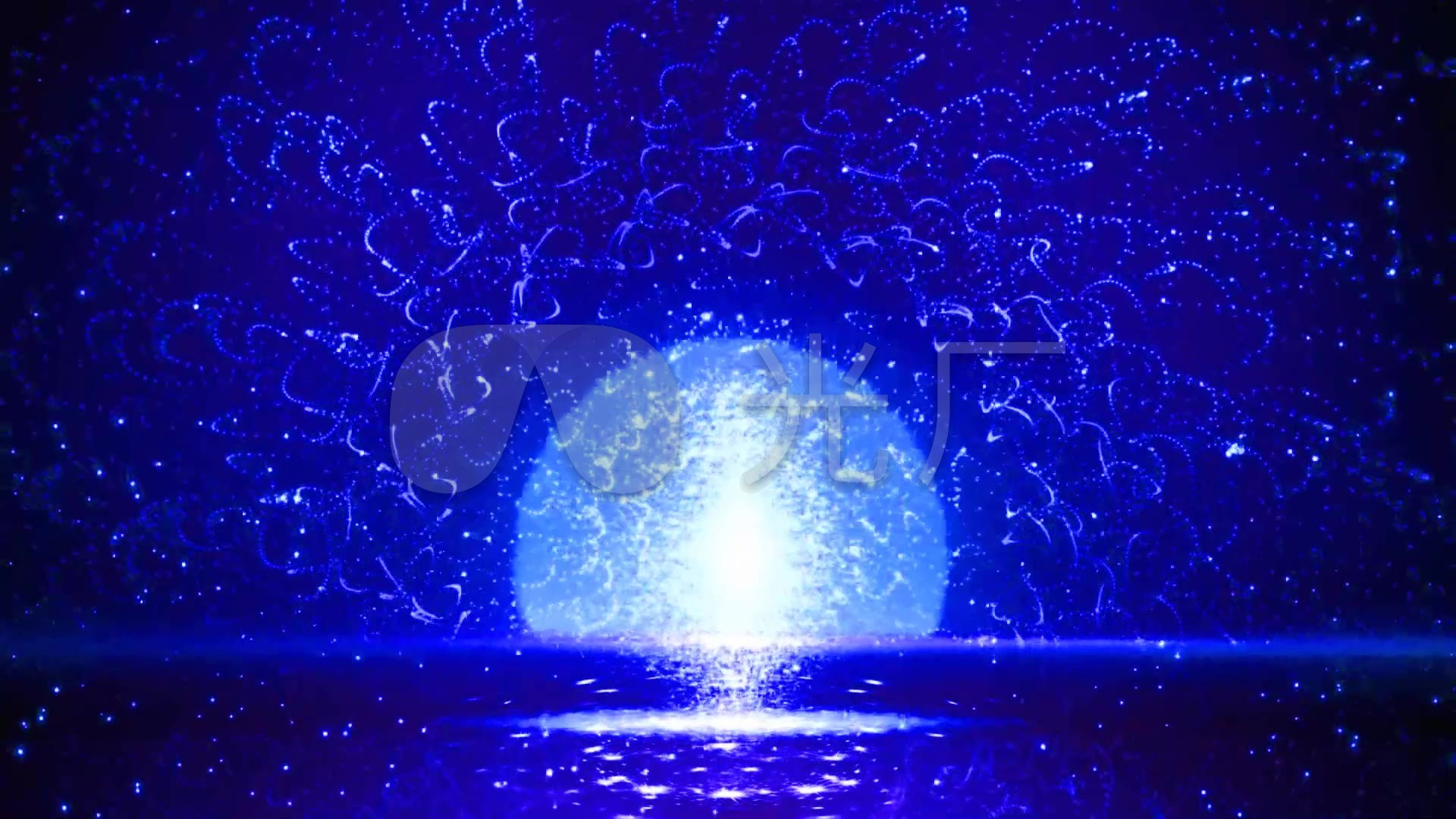 蓝色大气动感舞台背景led视频孔雀舞