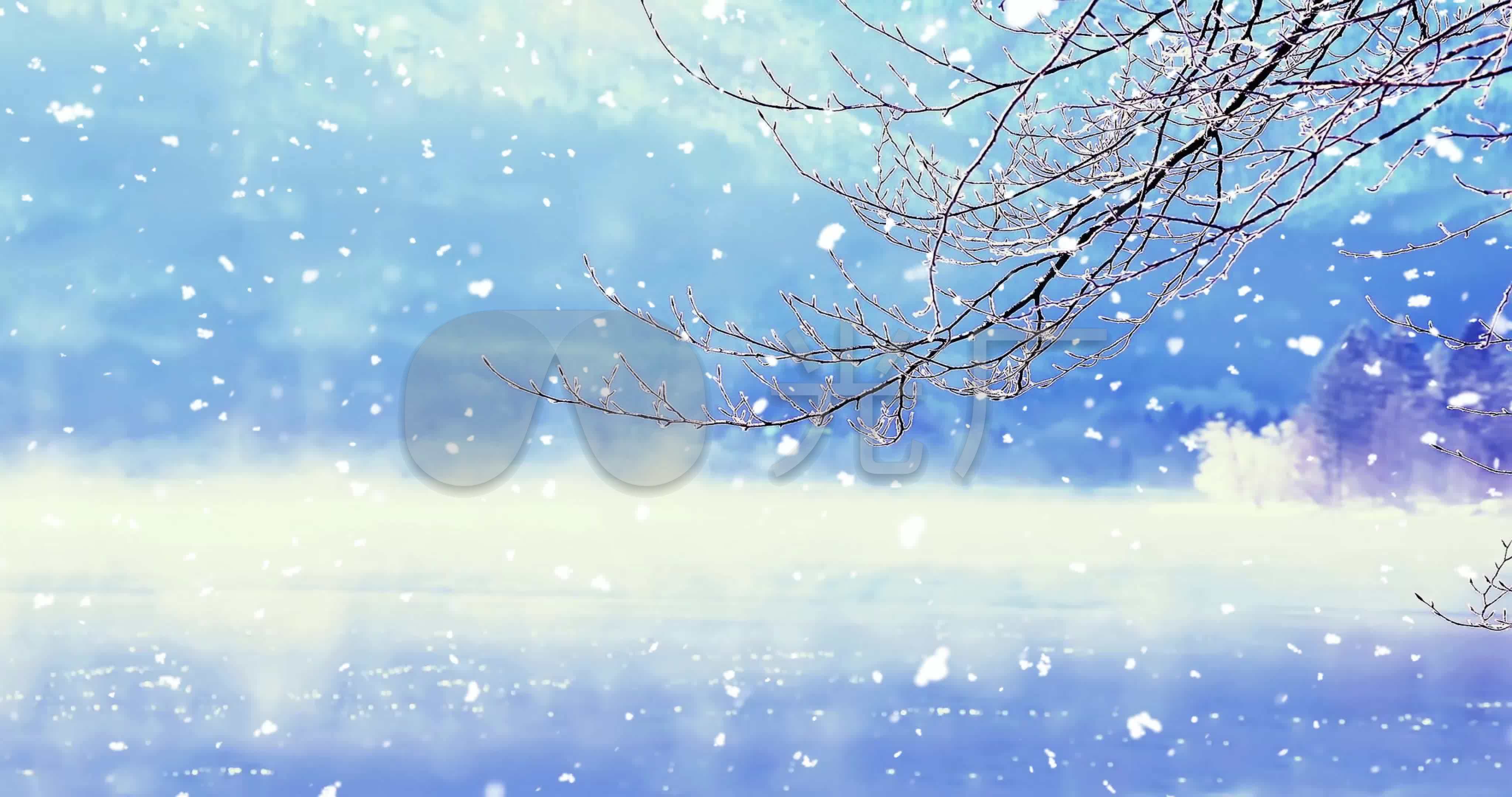 【4k超清】唯美意境大雪纷飞led背景_4096x2160_高清