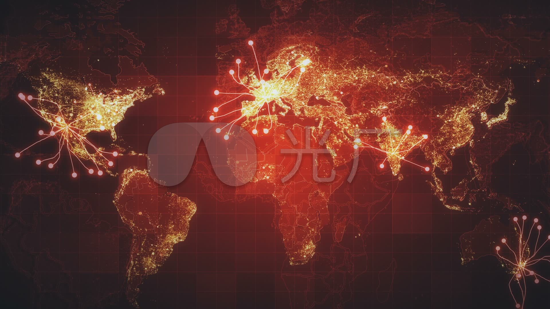 世界地图红色科技