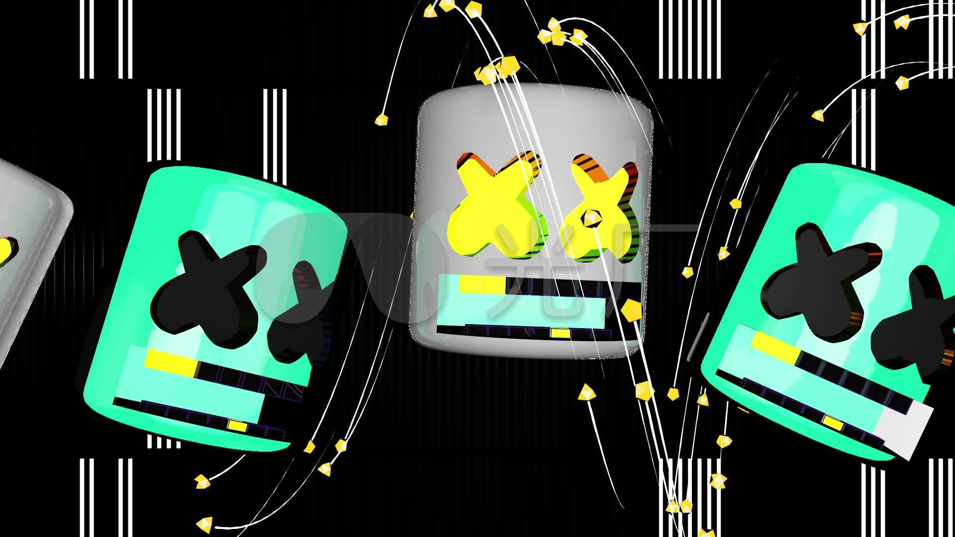 marshmello壁纸4k,marshmello超清壁纸 vj棉花糖派对素材marshmello