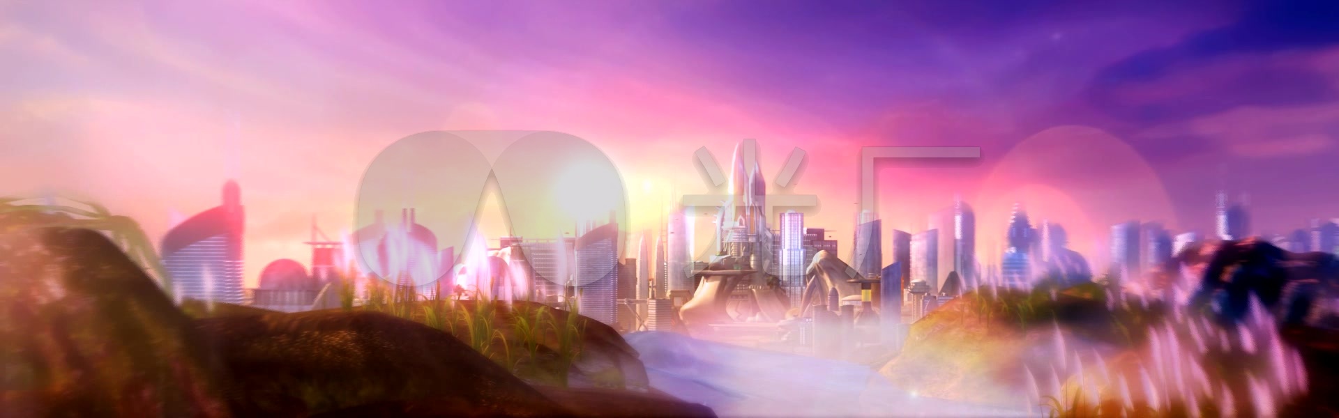 森林科幻城市_1920x600_高清视频素材下载(编号:)__vj