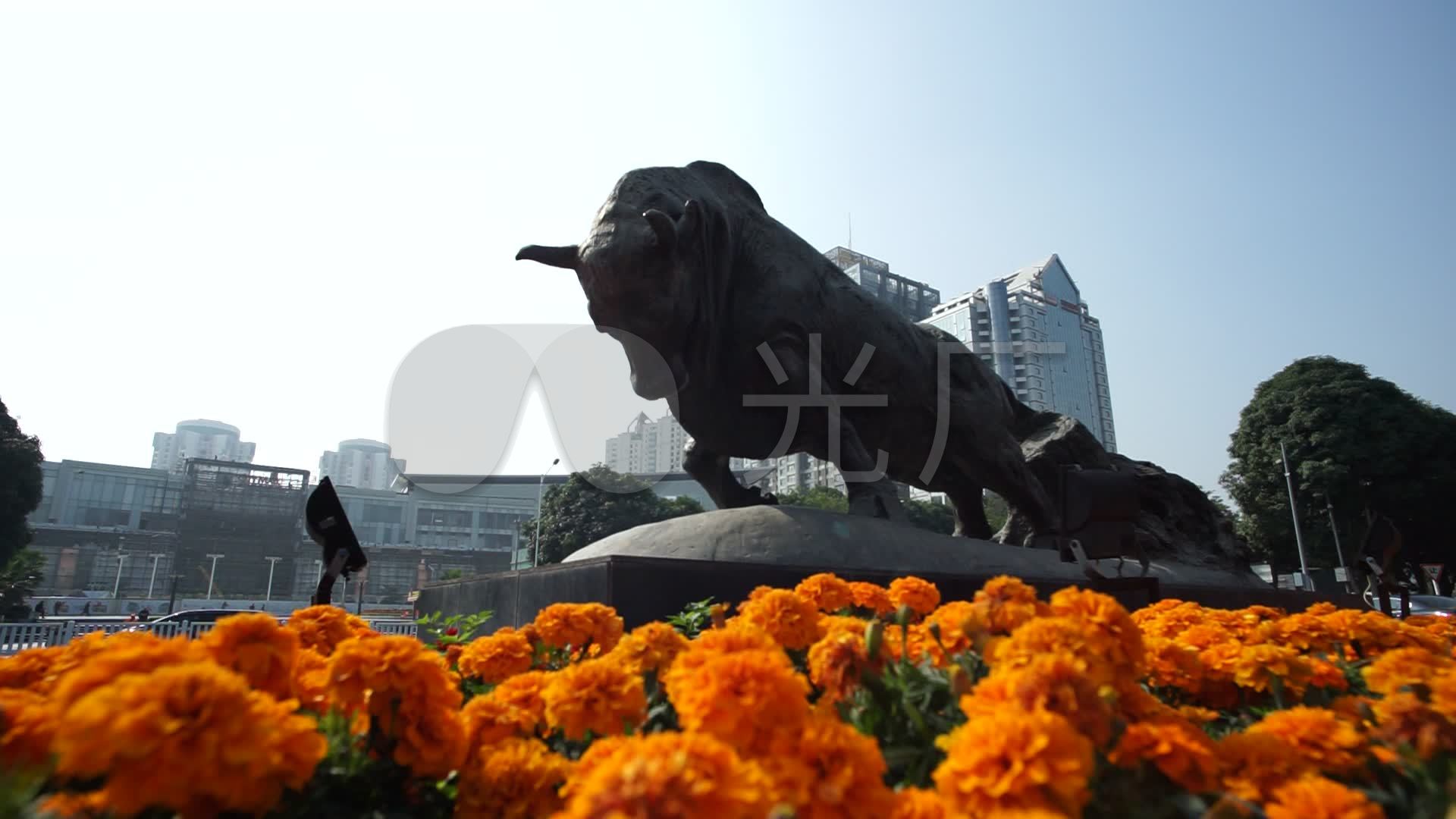 深圳开荒牛雕塑_1920x1080_高清视频素材下载(编号:)