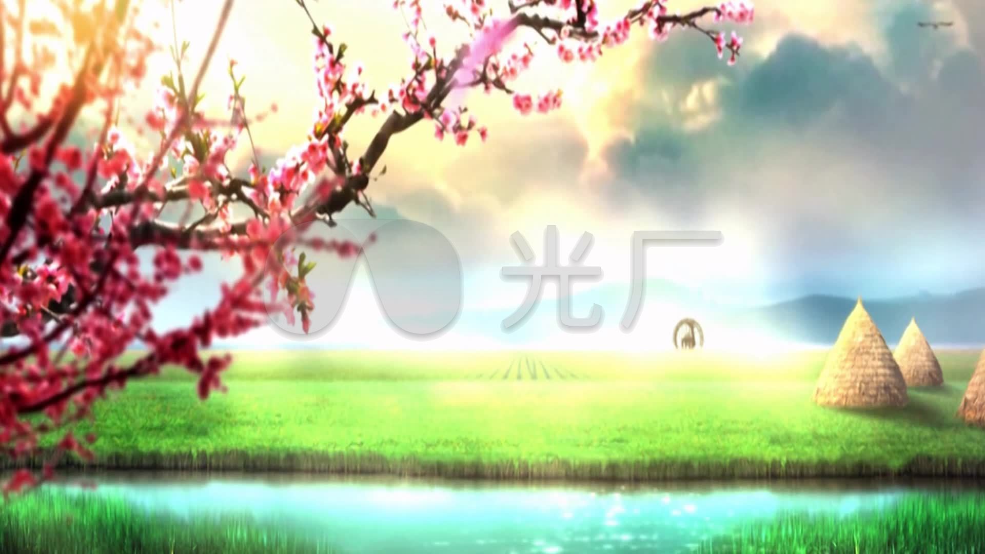 二月里来 歌曲 春天 山水 草地 花朵