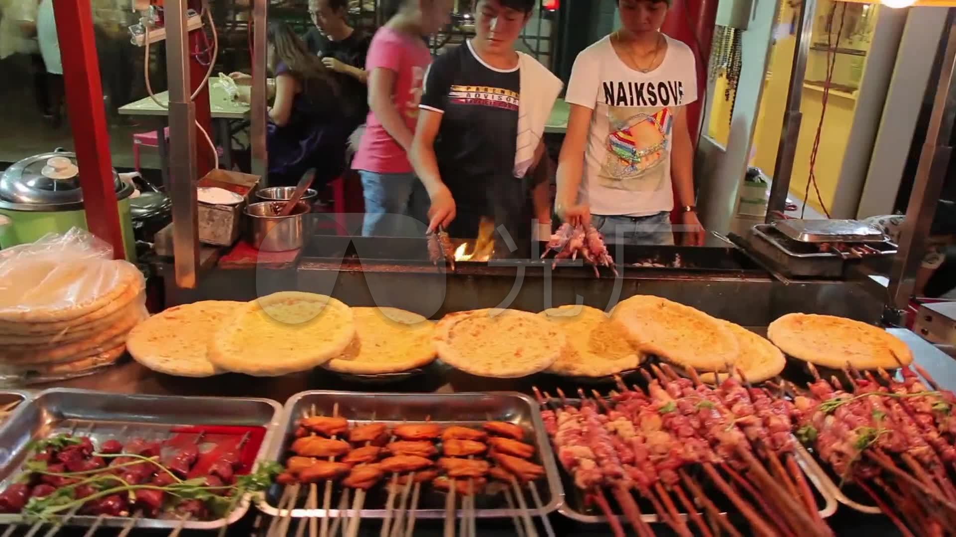 西安回民街夜市美食街_1920x1080_高清视频素材下载