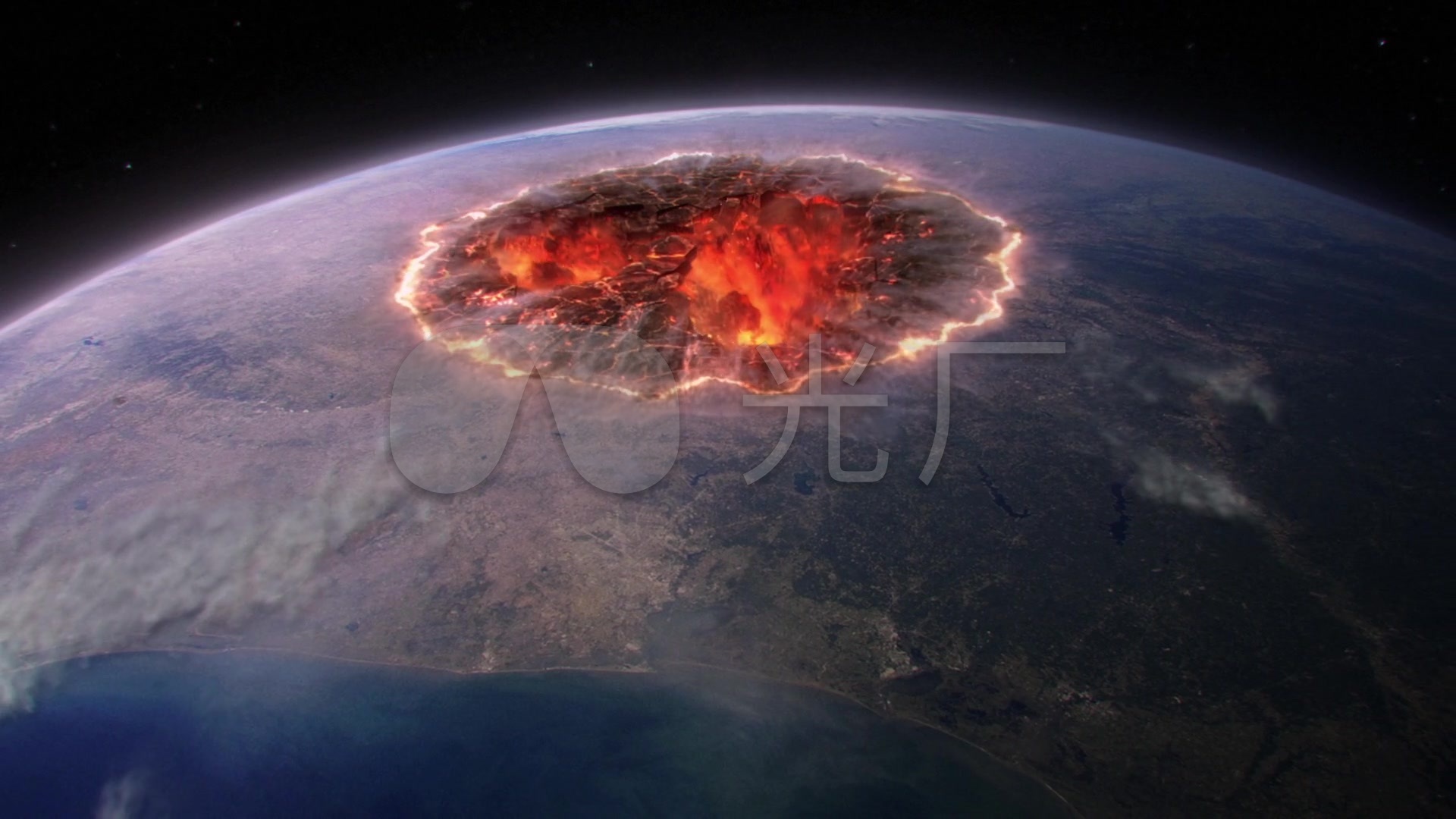 地球特效地球塌陷地球爆炸火山爆发