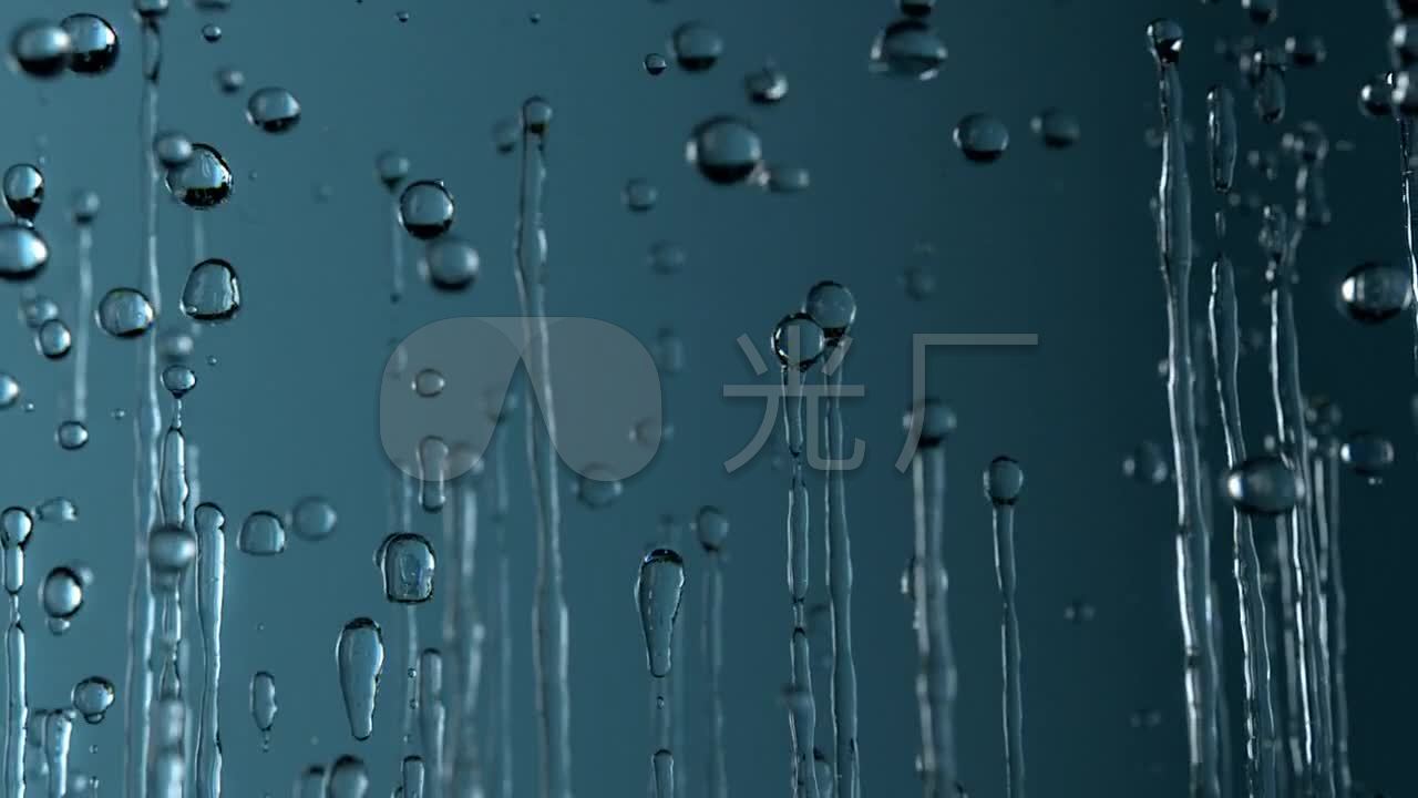 唯美空镜头玻璃上的水珠雨水滑落_1280x720_高清视频