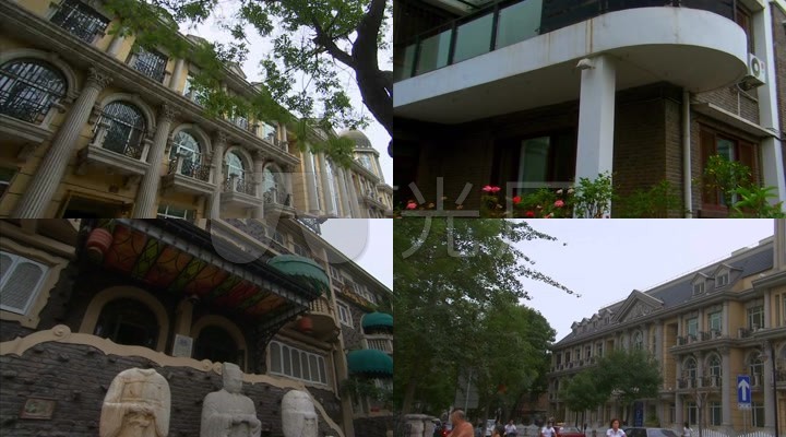 别墅天津五视频别墅区特色欧式建筑素材大道高清家福柳河县万图片