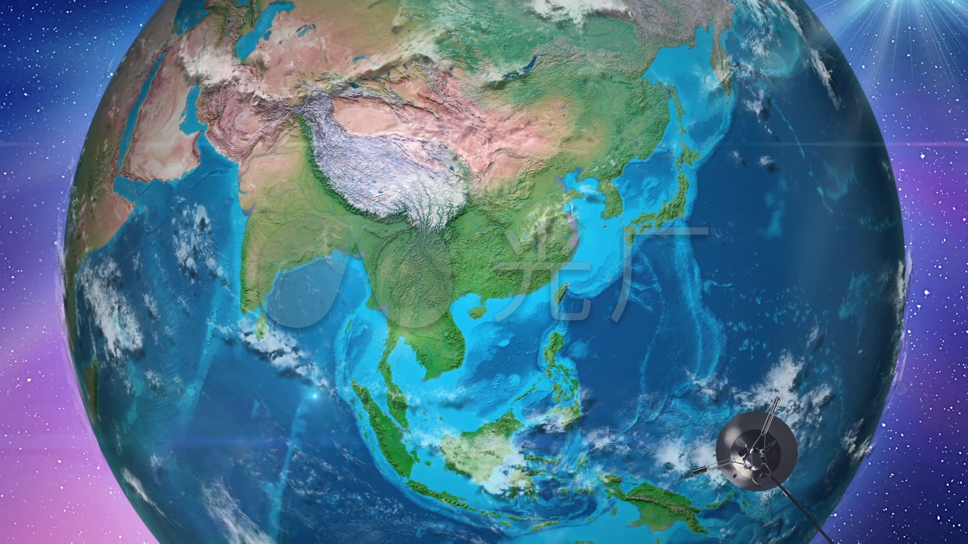 太空俯冲地球定位柳州市卫星地图企业宣传片_