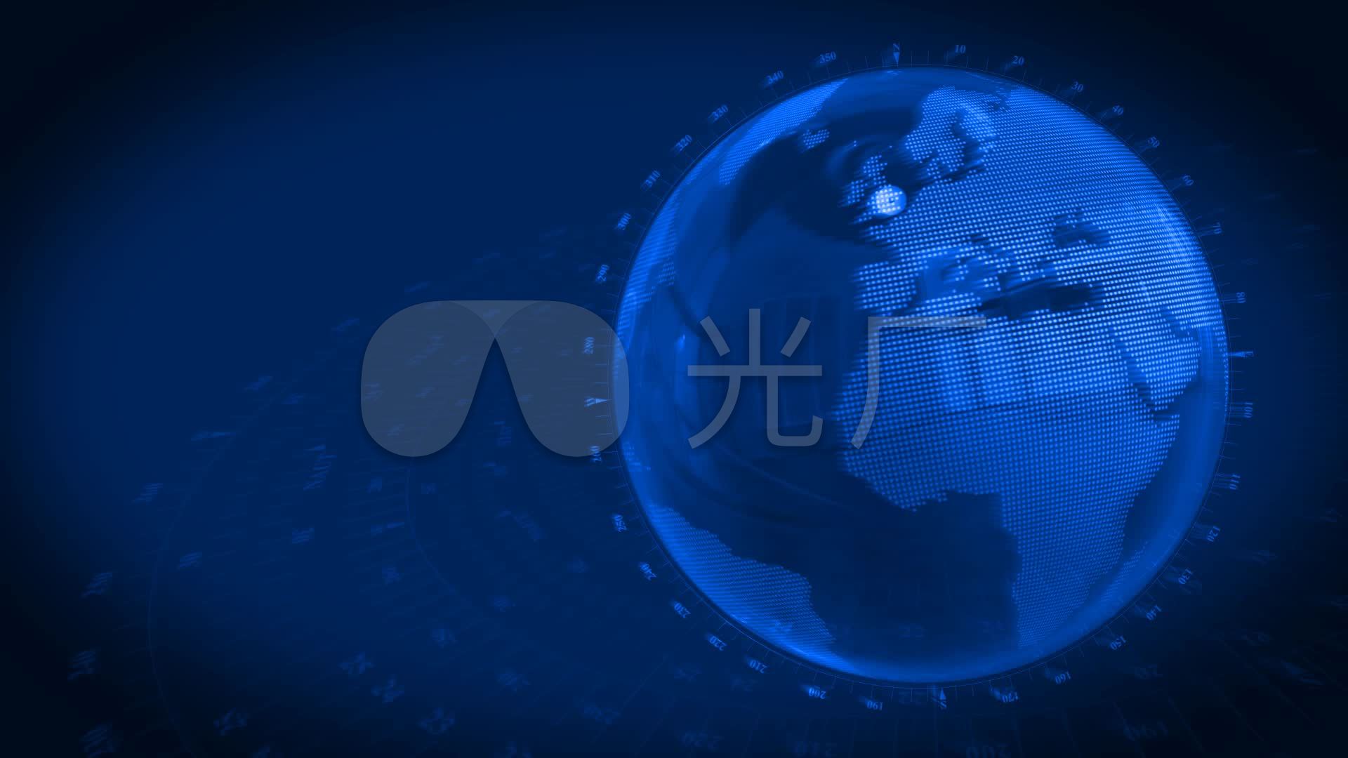 蓝色地球新闻背景墙_1920x1080_高清视频素材下载(:)