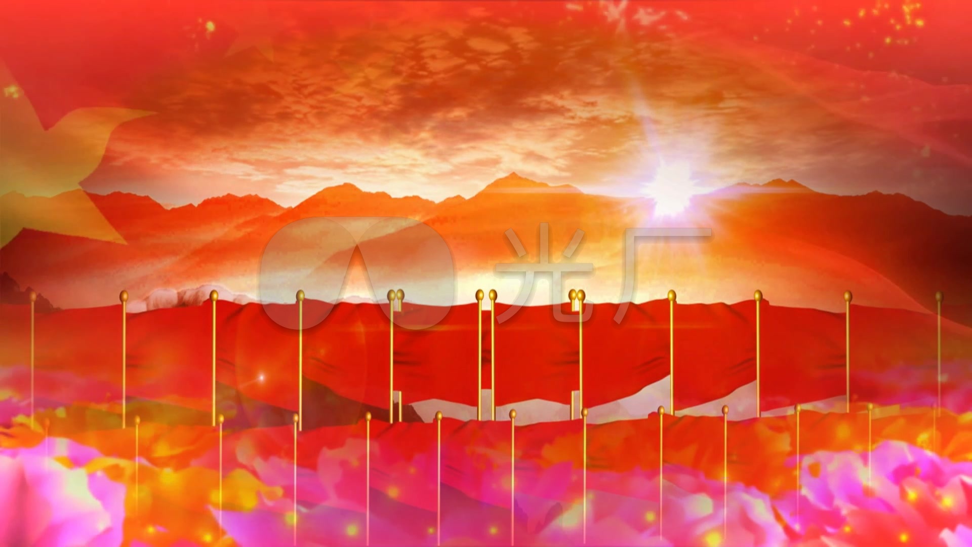 舞台背景 配乐歌舞 《五星红旗》刘媛媛歌曲伴奏舞台诗歌朗诵  来自