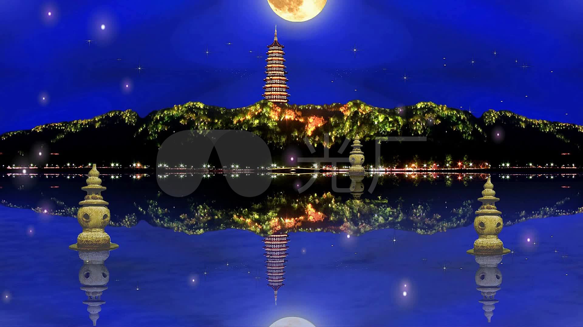 杭州西湖三潭印月背景