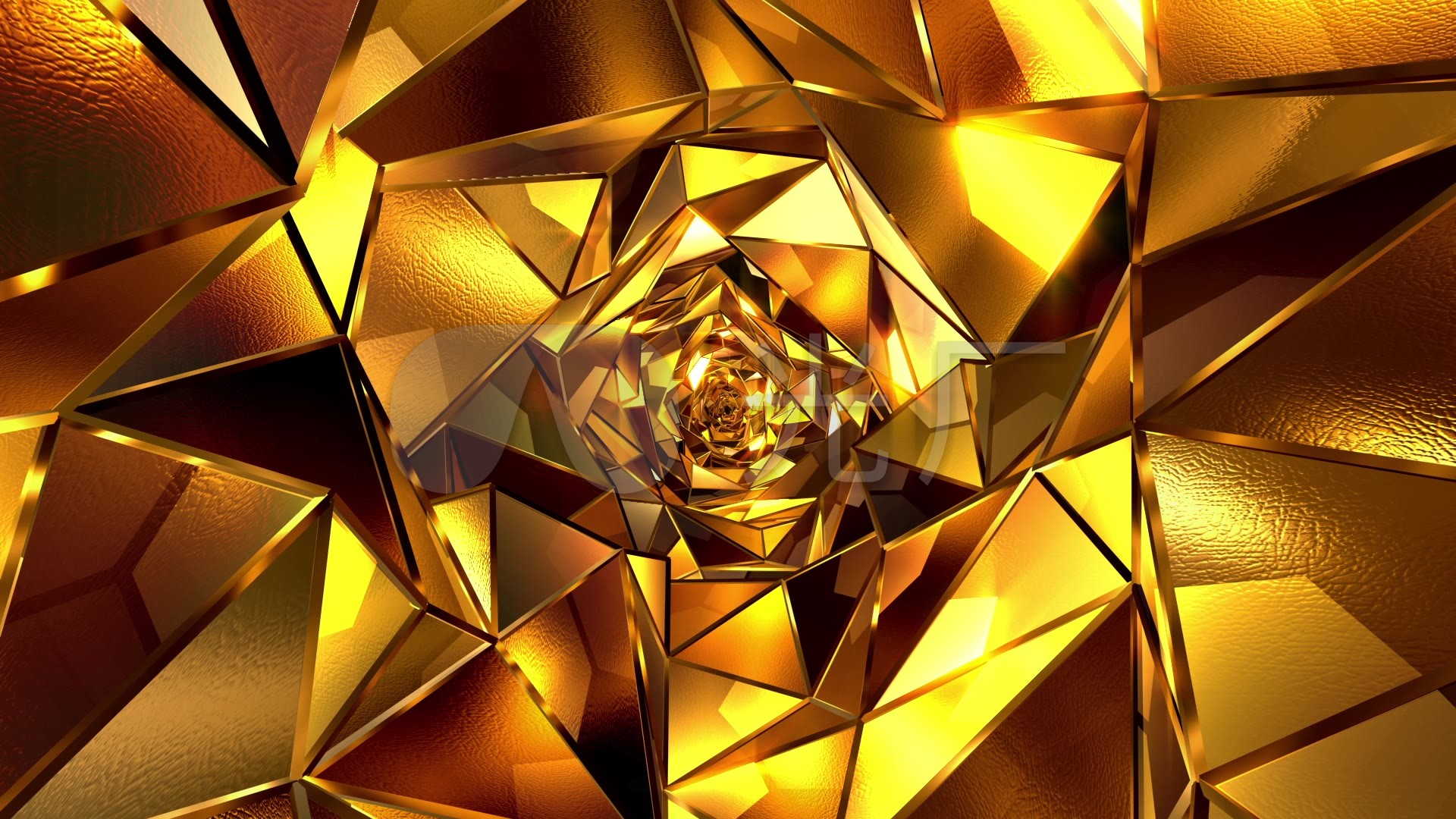 金色质感金属风穿梭舞台_1920x1080_高清视频素材下载
