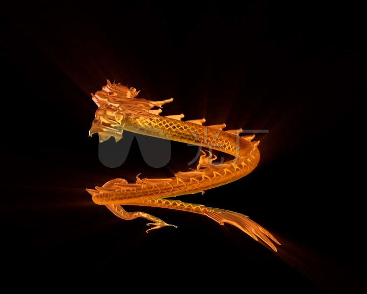 金龙盘柱巨龙腾飞_720x576_高清视频素材下载(编号:)