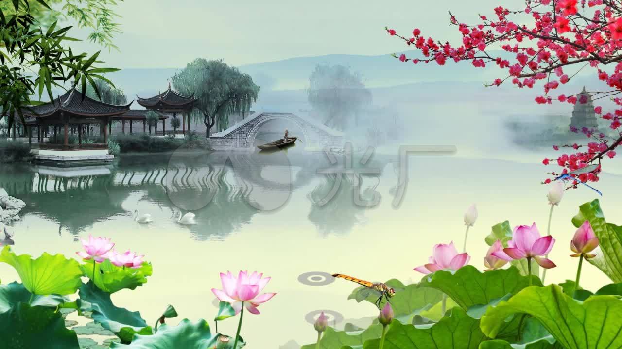 古典舞江南水韵_1280x720_高清视频素材下载(编号:1268439)_舞台背景