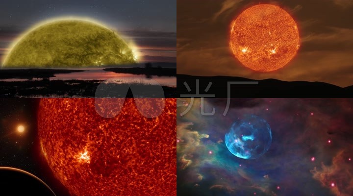 4k地球海洋太阳星球宇宙空间