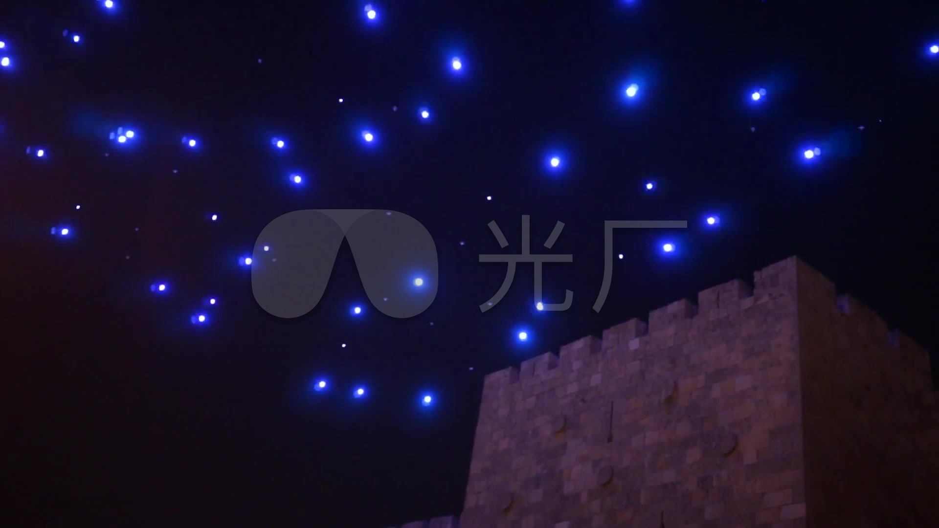 唯美星空粒子蓝光萤火虫_1920x1080_高清视频素材下载