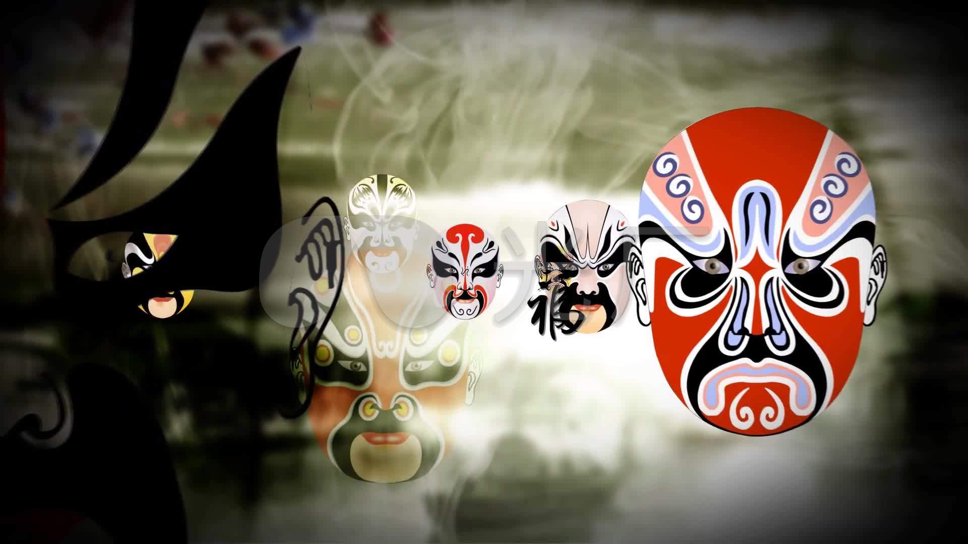 戏曲京剧脸谱背景视频