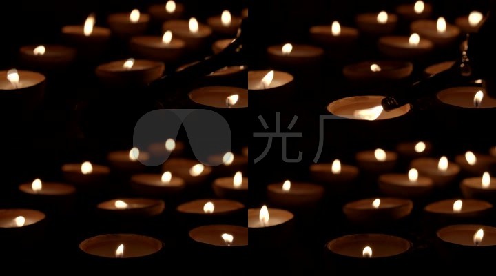 4k烛光火光蜡烛火烛温馨祈福点蜡烛