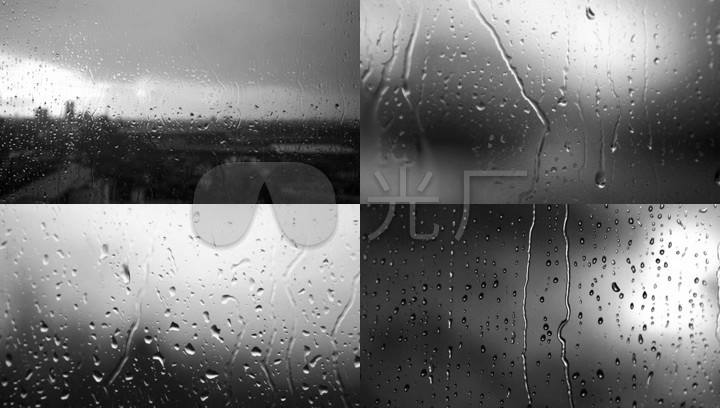雨水打在窗户上
