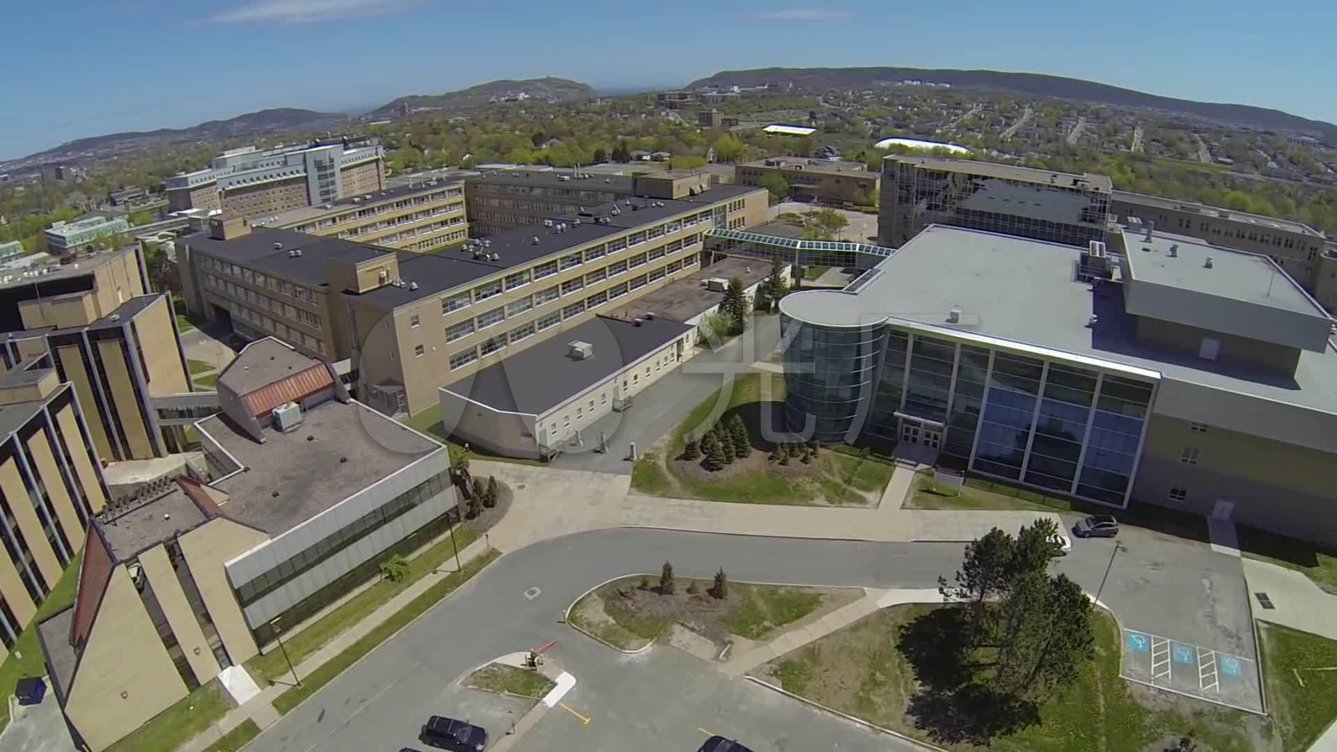 航拍加拿大纽芬兰纪念大学校园美景旅游宣传