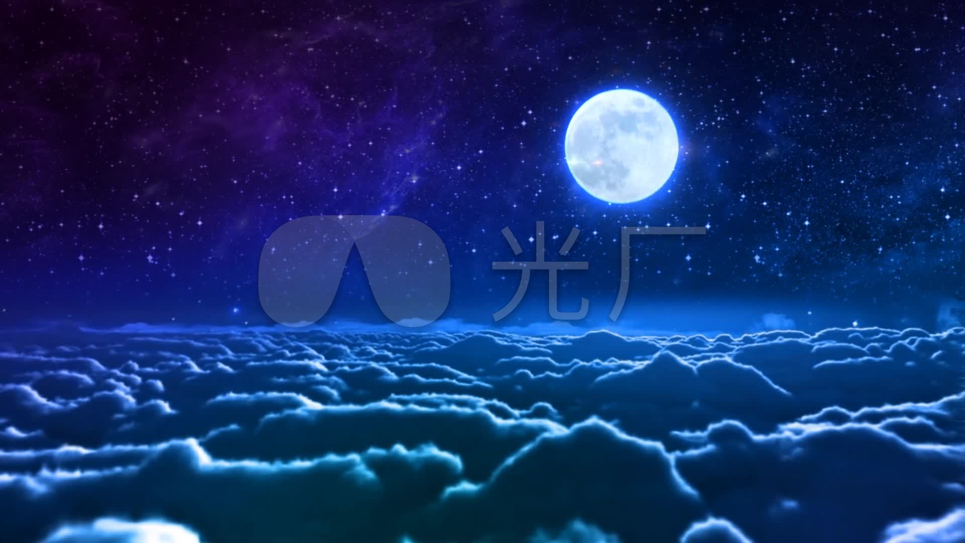唯美月亮星空_1920x1080_高清视频素材下载(编号:)