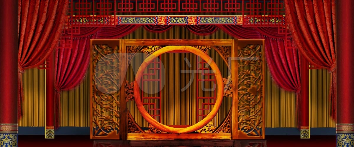 戏曲led宫殿_1200x500_高清视频素材下载(编号:1309728)_舞台背景_vj