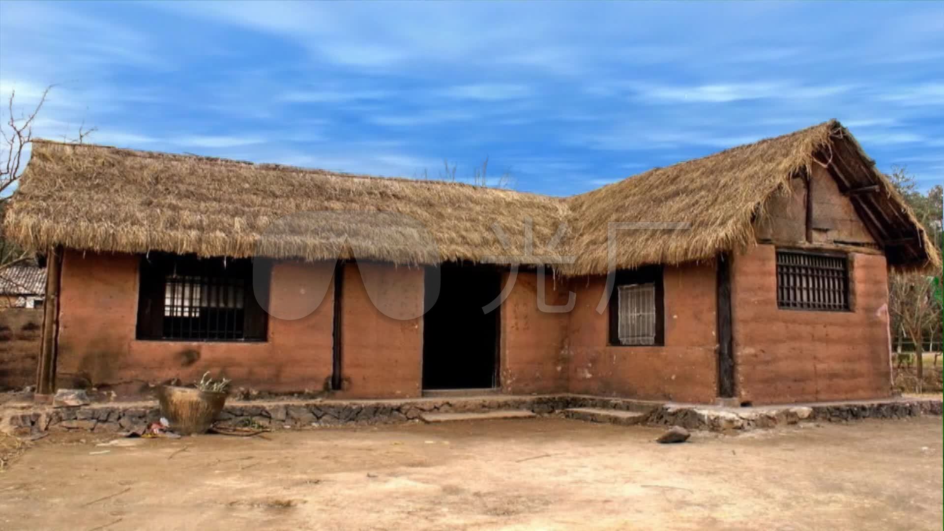 草屋舞台背景茅屋戏剧背景