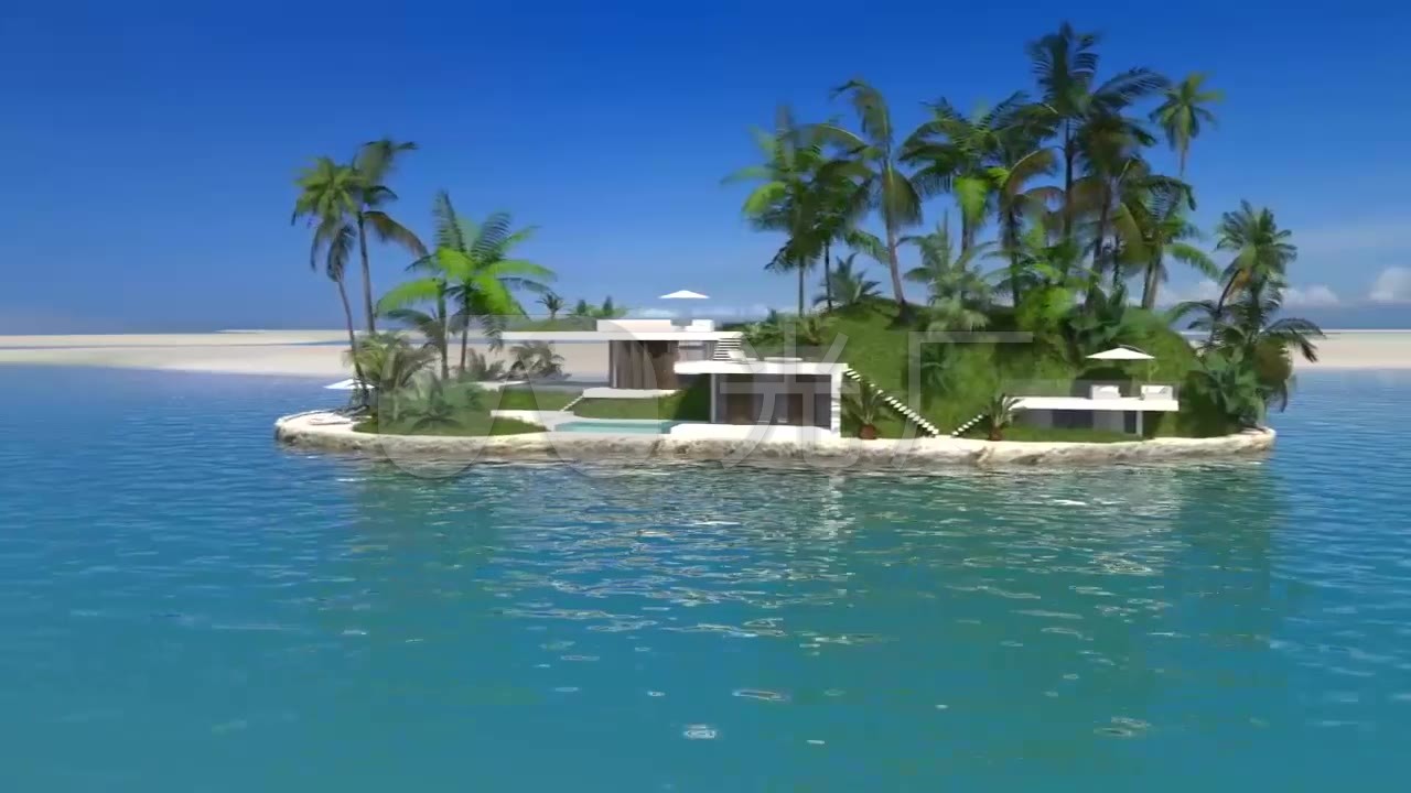 迪拜私人岛屿房地产企业建筑三维漫游动画