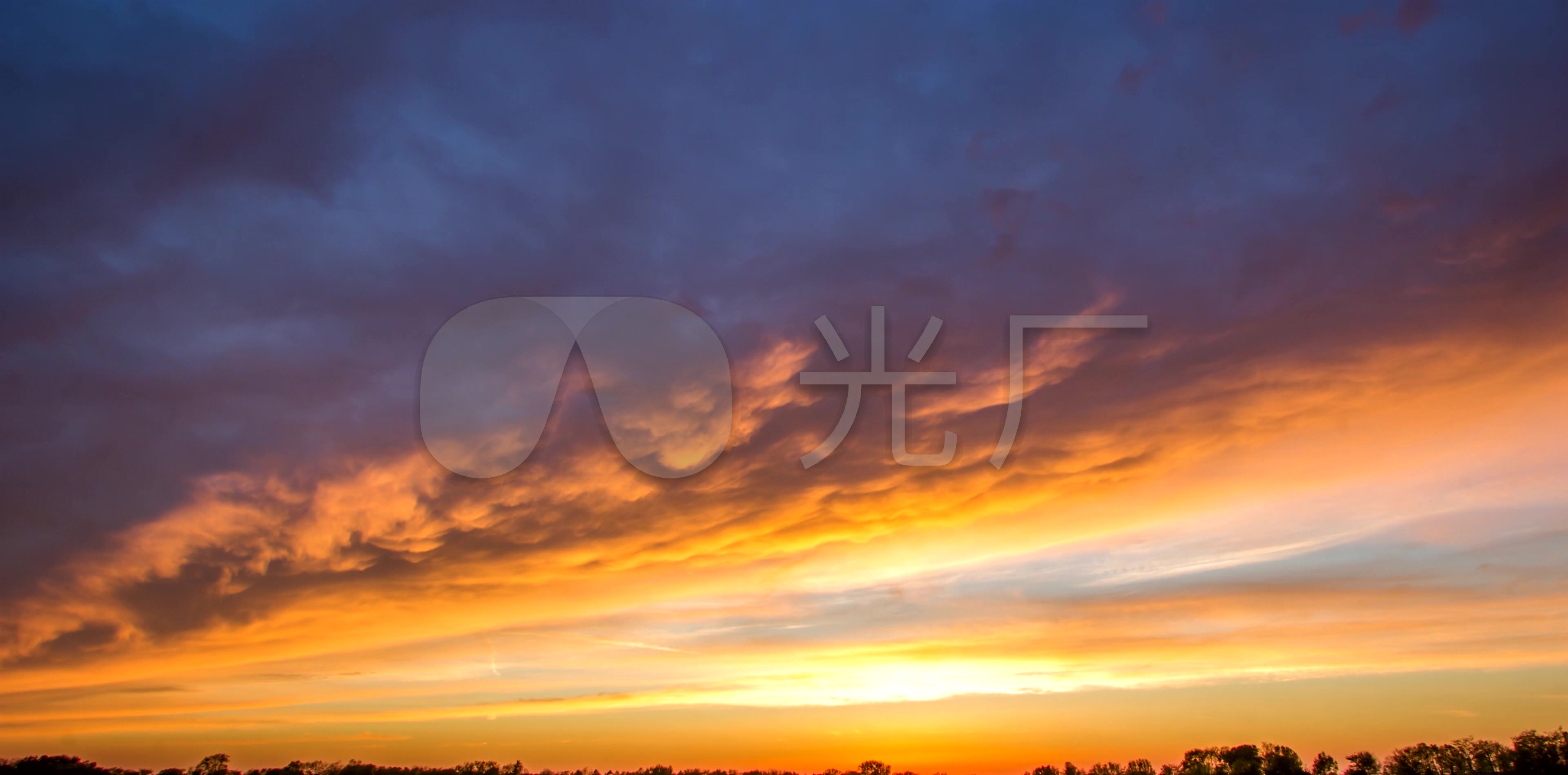 4k震憾的晚霞流云阳光_3840x1900_高清视频素材下载