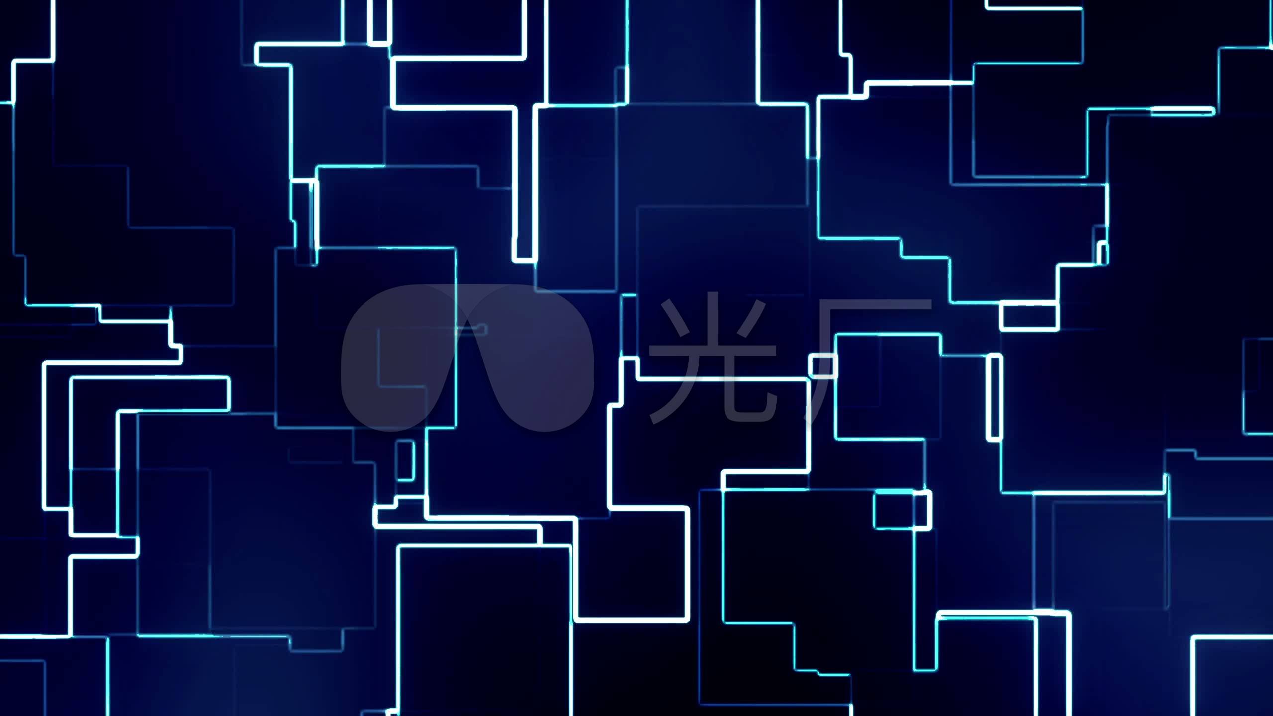 高级蓝纯色方块背景2k_2560x1440_高清视频素材下载