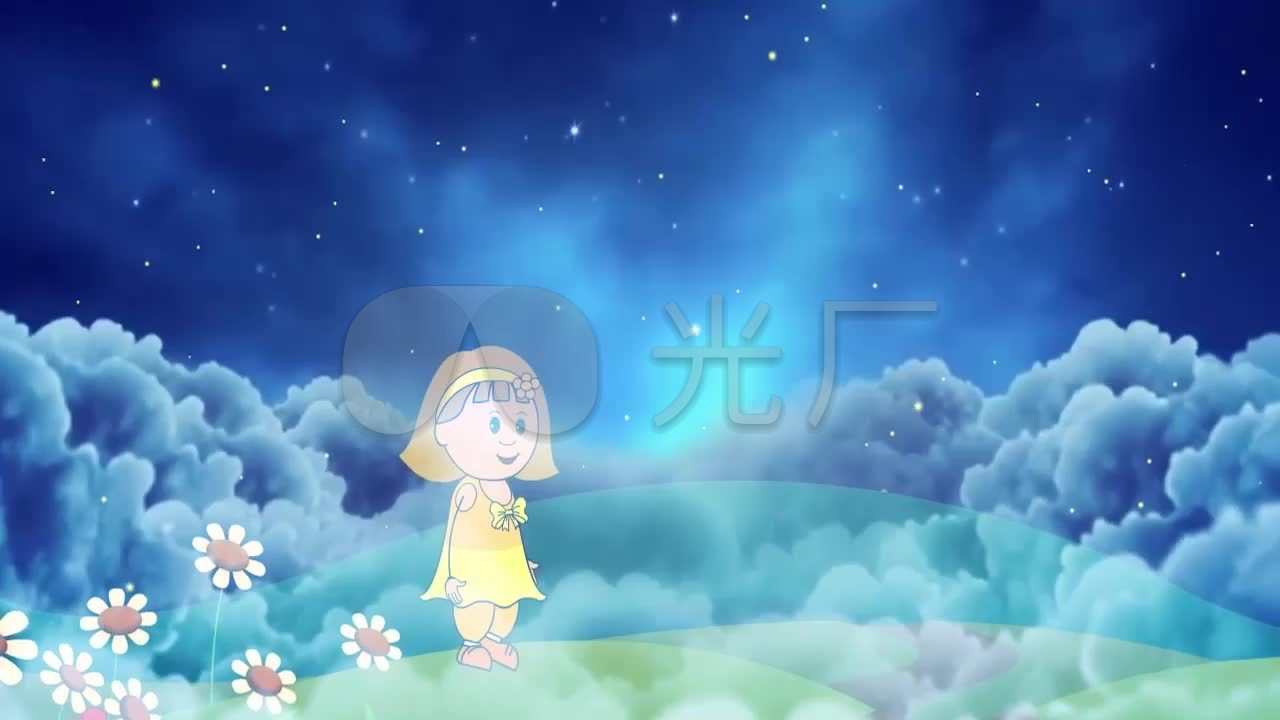 卡通一闪一闪亮晶晶儿歌_1280x720_高清视频素材下载