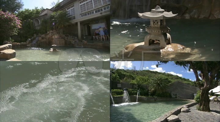 2562古树老屋室外浴池温泉涌泉