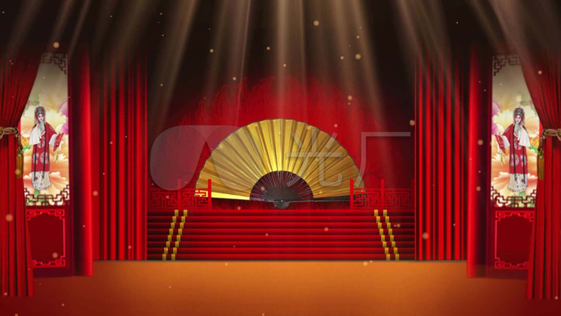 戏曲相声折扇led背景_1920x1080_高清视频素材下载(编号:1367018)