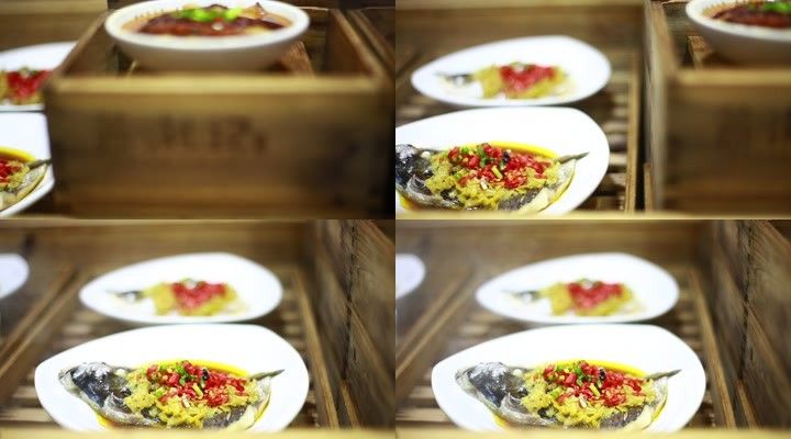 浏阳蒸菜蒸浏记美食慢镜头蒸菜正