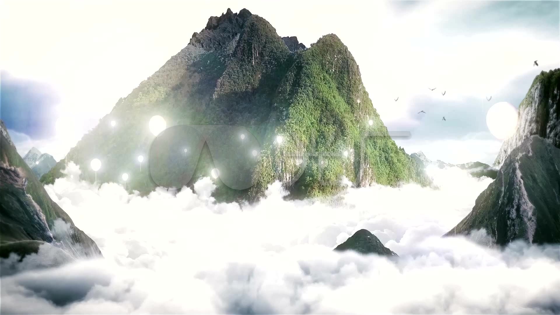 山云 创意 唯美 仙境 气球 山水风景