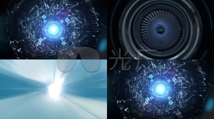 高科技科技感科技科幻大片眼睛智慧之窗穿梭时空穿越时空大门时空