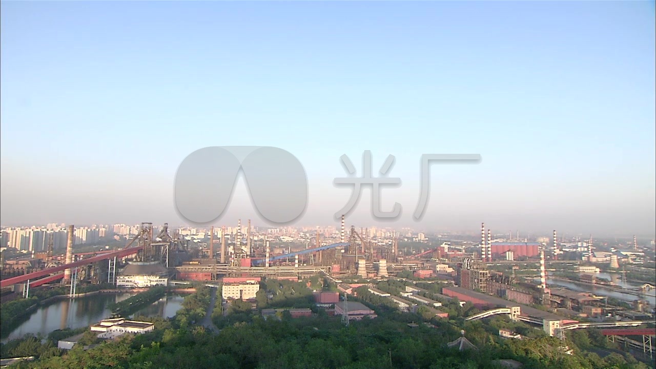北京首钢钢铁厂鸟瞰重工业生产