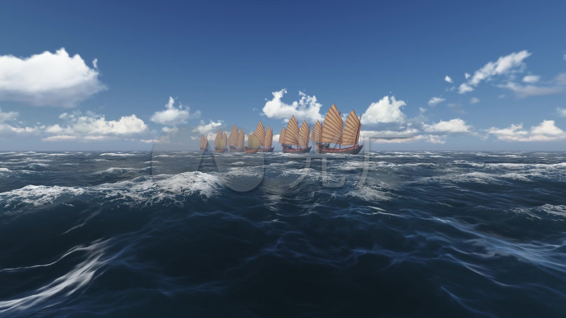 海洋船队场景3d动画视频