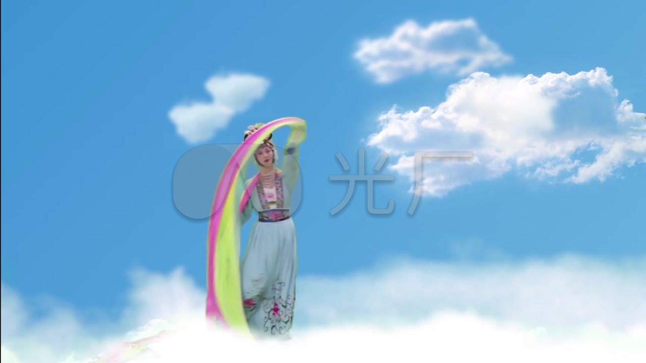 创意3d京剧国粹天宫仙女腾云驾雾_1280x720_高清视频